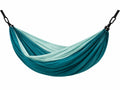 Amaca da giardino 270 x 140 cm in nylon turchese e azzurro con moschettoni