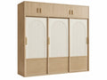 Armadio 180 x 60 x 220 cm in legno ingegnerizzato rovere chiaro e bianco con ante scorrevoli stile moderno