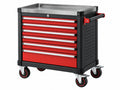 Carrello portautensili 78 x 46 x 97 cm in acciaio rosso e nero con 7 cassetti e ruote