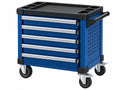 Carrello portautensili 77 x 46 x 97 cm in acciaio blu con 5 cassetti e ruote
